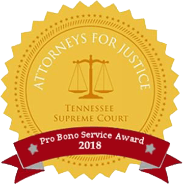 2018 Tennessee Supreme Court - Attorney For Justice Pro Bono Service Award