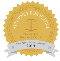 Tennessee Supreme Court - Attorney For Justice Pro Bono Service Award